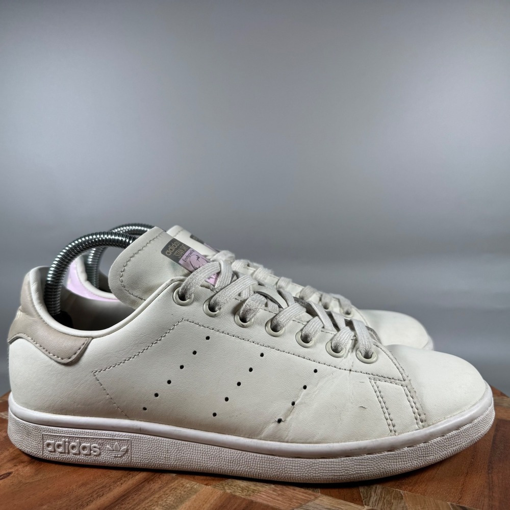 Adidas Stan Smith Women 8 Off White Pink Taupe Split Heel Sneakers ID4531‎